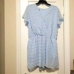 Angashion Blue Dotted Romper Size XL